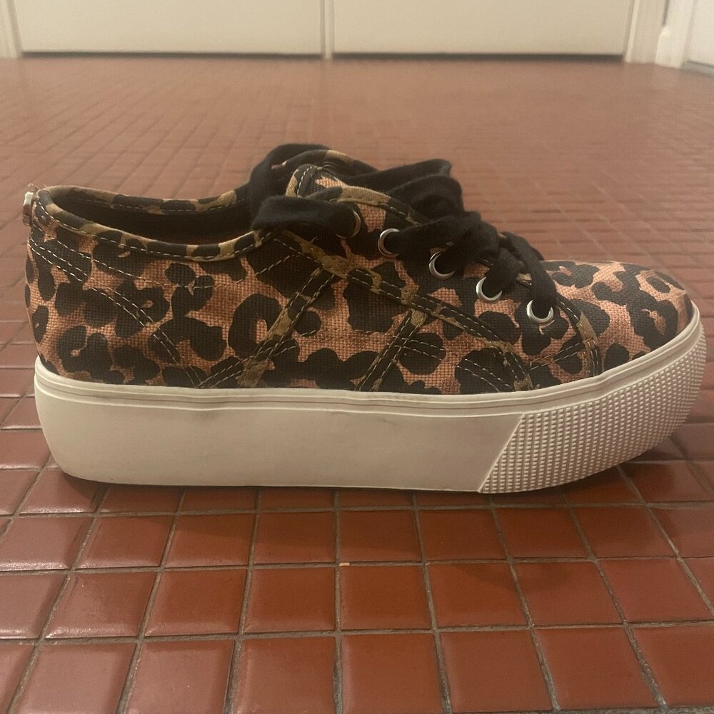 Steve Madden Canvas Platform Leopard Print Shoe - image 2